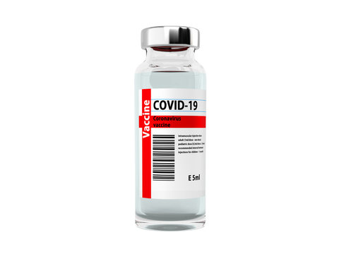 modern conceptsingle ampula vaccine from coronavirus 3d render on white no shadow