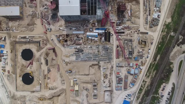 the construction of the power plant at the initial stage