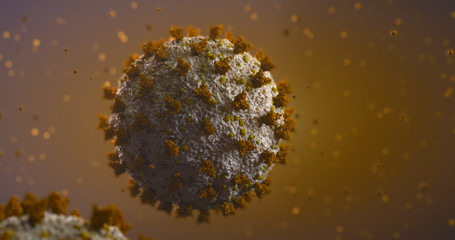 4k image of 3d made coronavirus (COVID-19)