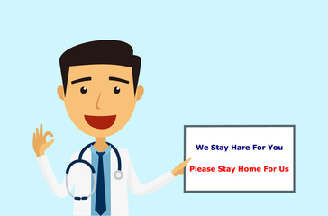 Doctor holding a sign 