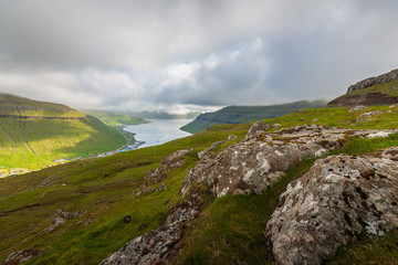 The Faroe Islands is an archipelago in the North Atlantic Ocean on the southwestern edge of the Norwegian Sea.