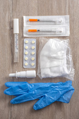 Coronavirus protection: respirator, disposable gloves, other medical supplies and drugs