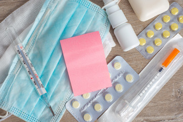 set for home protection against coronavirus, personal care products