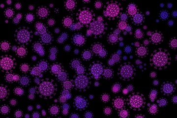 Fototapeta na wymiar Colorful illustrated coronavirus pattern background