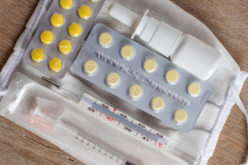 set for home protection against coronavirus, personal care products