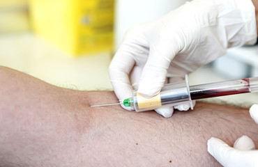 A blood test is a laboratory analysis performed on a blood sample that is usually extracted from a vein in the arm using a hypodermic needle, or via fingerprick. Modern hospital hematology laboratory.