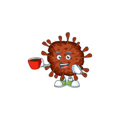 Infection coronavirus mascot design style showing an Okay gesture