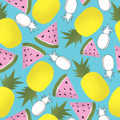 Pattern with tropical fruits for fabric