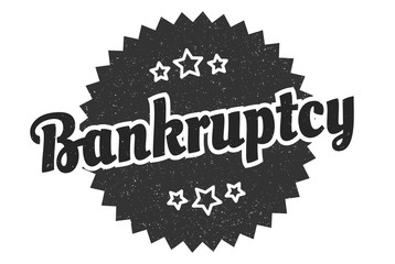 bankruptcy sign. bankruptcy round vintage retro label. bankruptcy