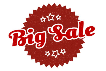 big sale sign. big sale round vintage retro label. big sale