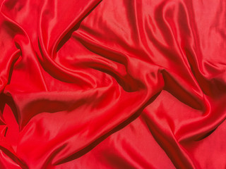 Texture of red Wrinkles fabric for background. Valentines Day or Christmas Day wallpaper design