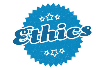 ethics sign. ethics round vintage retro label. ethics