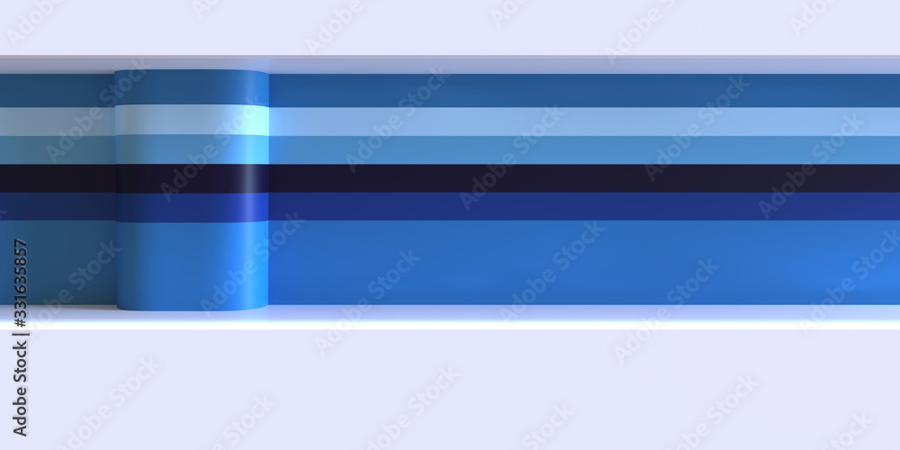 Poster background and texture of volumetric colored stripes for website design or printing. 3d image