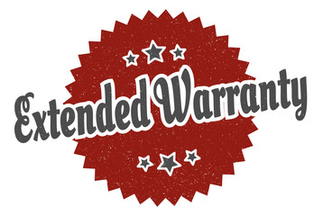 extended warranty sign. extended warranty round vintage retro label. extended warranty