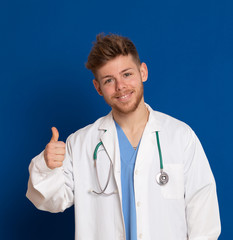Doctor wearing a white lab coat