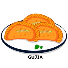 Gujia indian Rajasthani Food Vector