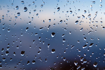 Raindrops on a window pane. Background and texture.