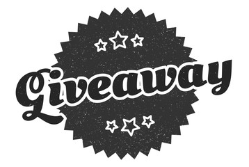 giveaway sign. giveaway round vintage retro label. giveaway