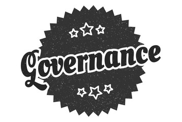 governance sign. governance round vintage retro label. governance