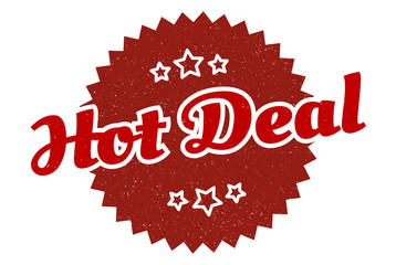 hot deal sign. hot deal round vintage retro label. hot deal