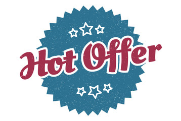 hot offer sign. hot offer round vintage retro label. hot offer