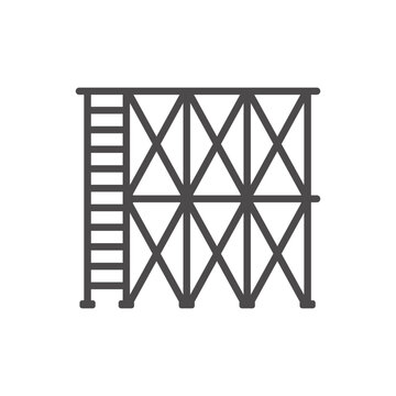 Scaffold icon in flat style.Vector illustration.	