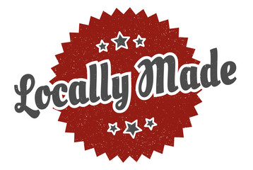 locally made sign. locally made round vintage retro label. locally made