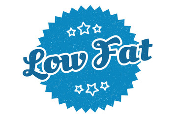 low fat sign. low fat round vintage retro label. low fat