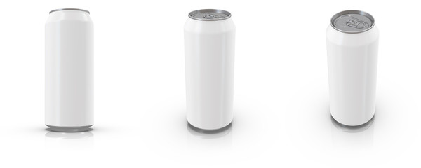 16 oz / 450 ml Realistic Aluminium Can Mockup. 3d rendering