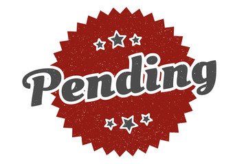 pending sign. pending round vintage retro label. pending