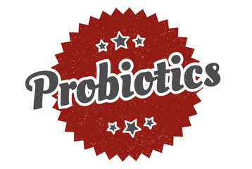 probiotics sign. probiotics round vintage retro label. probiotics