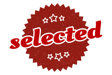 selected sign. selected round vintage retro label. selected