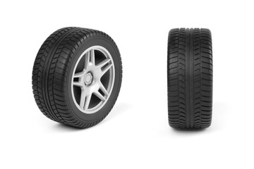Toy Car Tire Isolated on a White