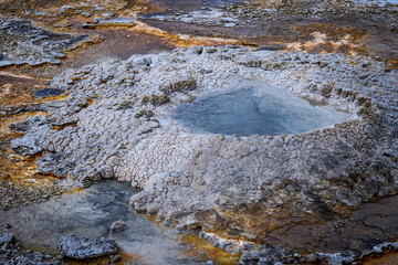 Sulfur Water Points in the Yellowstone National Park, USA