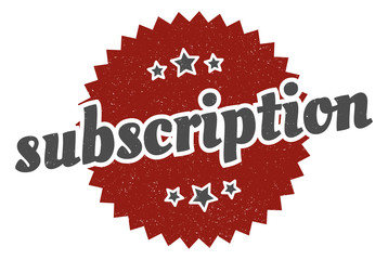 subscription sign. subscription round vintage retro label. subscription