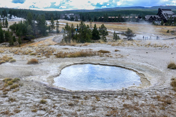 Sulfur Water Points in the Yellowstone National Park, USA