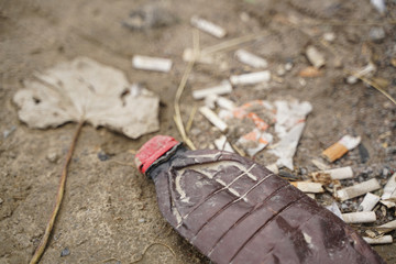 garbage is everywhere. environmental pollution. problem of worldwide.