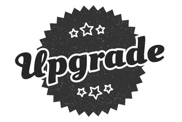 upgrade sign. upgrade round vintage retro label. upgrade