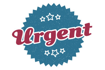 urgent sign. urgent round vintage retro label. urgent