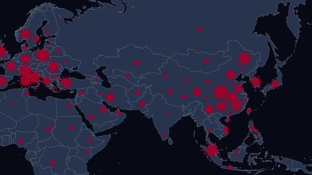 Coronavirus disease 2019 situation update worldwide. Covid-19 map confirmed cases report worldwide globally. 4K.
