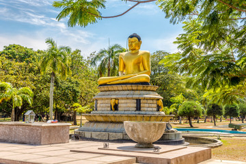 View at Viharamaha Devi Park Buddha Statue in Colombo - Sri Lanka