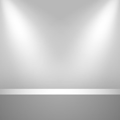 Stage for awards ceremony with spotlights. Floor. Podium. Studio. Vector illustration.