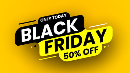 Black friday sale banner with stripes and shadow. Vector illustration.