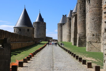 Fototapeta na wymiar Burganlage von Carcasonne in Südfrankreich