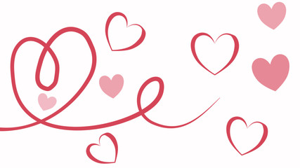 hearts on white background