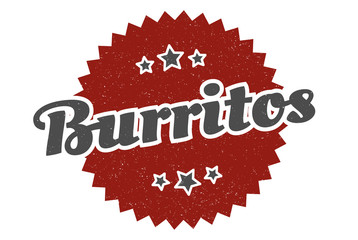 burritos sign. burritos round vintage retro label. burritos