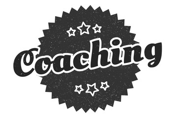 coaching sign. coaching round vintage retro label. coaching