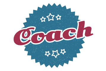 coach sign. coach round vintage retro label. coach