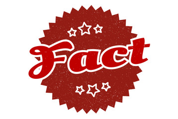 fact sign. fact round vintage retro label. fact