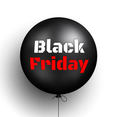 Balloon with inscription Black Friday. Vector illustration.